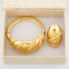 Brazalete de oro de 18 quilates con conjunto de anillos, diseño de cuentas redondas de Dubái, pulsera africana italiana de lujo, joyería de uso diario para bodas