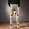 Herenbroek Joggers Elastische taille Trekkoord Enkelband Groen Zwart Grijs Kaki Casual broek voor streetwear Katoen