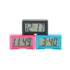 Interiörbil Auto Dashboard Desk Digital Clock LCD-skärm Självhäftande konsol Plast MINI TID MED BATTERI Bordklockor276r