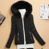 Women's Trench Coats Slim Women Parkas Winter Thick Casual Hooded Fashion Letter Cotton Warm Short Jackets Korean Zipper White Black