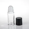 30 ml 50 ml rouleau en verre transparent sur bouteille huile essentielle bouteille de parfum bouteille distributeur de voyage bouteille en verre boule à roulettes PP Cap Xqpgu