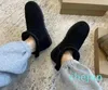 Botas quentes clássicas australianas mini meia bota de neve à prova de vento inverno pele cheia fofo peludo cetim tornozelo botas chinelos caixa