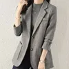 Costumes pour femmes, Blazers gris, vêtements solides, manteaux et vestes amples pour femmes, offres, Blazer américain pour femmes, vêtements d'extérieur, soldes de printemps, 2023