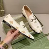 Designer Flache Abendschuhe Damen Leder Loafer Horsebit Mule Gestickte Bee Star Princetown Luxus Outdoor Sandalen Slides