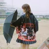 Bloups feminina camisas Kimono Cardigan Tops femininos e estilo de rua japonês Mulheres femininas Camisa longa de verão preto AA4762 230421