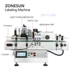 ZONESUN ZS-TB150 Wrap Around Labeler for Cylindrical Containers Bottle Jar Can Application Belt Tabletop Labeling Machine