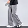 Pantalones para hombres hombres holgados 2023 primavera otoño moda streetwear suelto recto ancho pierna color sólido masculino casual pantalones largos