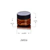 Kwaliteit Amber PET Plastic Potten Ronde Lekvrije Cosmetische Voedselcontainers Fles met Zwarte PP Deksels Witte Pakking 2oz 33oz 4oz Bwlhe