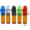 Glas Snuff Snorter Bottle Reting Pipes Pill Case Containers Portable Sniff Pocket Dålig Snuffer Mix Color Snort Storage 53mm 68mm 83mm Röktillbehör