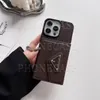 Piękny iPhone Phone Case 15 14 Pro Max skórzany gniazdo karty Hi jakość P.