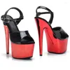 Sandales LAIJIANJINXIA 17CM / 7 pouces Pu Haute Mode Sexy Exotique Talon Haut Plate-Forme Parti Femmes Pole Dance Chaussures 007