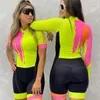 Racing Sets 2023 Yellow Temperament Women's Red Cycling Road Wear Team Custom Short Sleeve Jumpsuit