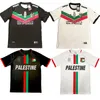 2023 2024 Palestine Soccer Jerseys Black Center Stripe (Red / Green English) Football Shirt War Justice March Football Uniforme