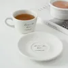 Кружки Ins France Style Кофейный сервиз Art Letters Pattern Design Чашка для чая с блюдцем 220 мл Корейский 231121