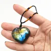 Raw Crystal Labradorite Moonstone Ocean Heart Pendant decor Jewelry Necklace Energy stone quartz Love Hearts Gift Xivgj