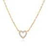 New Korean Edition Diamond Heart Necklace Women's Zircon Heart Heart Collar Chain Exquisite Fashion Necklace