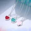 S Sterling Sier Plated Love Heart Designer Pendant Necklace For Women Cross Chain Pink Blue Red Nice Cute Choker Brand Halsband bröllop