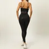 Ensembles actifs Ensemble de gymnastique femmes léopard deux pièces pour tenue de sport vêtements de sport en Lycra femme vêtements de yoga d'entraînement vêtements de sport noir blanc