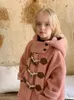 Jackets HoneyCherry Girls Coat Fur Integrated Winter Fashion Thickened Long Faux Lamb's Wool Girl Clothes