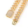 Hip Hop Iced 120g 18mm 15mm 10mm VVS Moissanite Iced Out Cuban Link Chain Armband