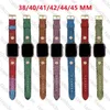 Designer Top Watchbands Straps for Apple Watch Band 45mm 42mm 38mm 40mm 44mm 49mm iwatch 7 1 2 3 4 5 6 series bands Bracelet Wristband Print watchband