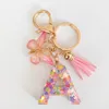 Porte-clés lettre rose initiale pour filles et femmes, joli porte-clés cœur papillon pour sac à dos, sac d'école