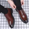 Dress Shoes Wnfsy Mens Leather Comfortable Breathable Black Soft Bottom Man Business Formal Wear Casual Wedding Zapatos Hombre 231121