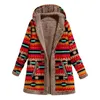 Kurtki damskie kobiety zimowy ciepły płaszcz swobodny patchworka żeńska z kapturem z kapturem mody streetwear damskie ubrania luźna kurtka boho kurtka