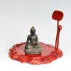 Dekorativa plattor snidade lotusform av träskärm Stand TEA POT BUDDHA STATUE Rökningsbrännare Basplattform Miniatyrer Figurer Heminredning