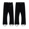 Дизайнерские фиолетовые джинсы для мужчин Модные мужские дизайнерские джинсы с рваными джинсовыми брюками Роскошные хип-хоп рваные мужские и женские брюки черные джинсы Galleryes Dept
