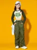 Stage Wear Kids Jazz Dance Costume Filles Vert Tops Pantalon Cargo Hip Hop Performance Vêtements Moderne Kpop Outfit Streetwear BL10117