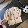 Ställer in Autumn Winter Girls Boys Fleece Sticking Sweaters Baby Children Cardigan 231122