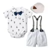 Наборы для одежды рожденные мальчики одежда наряды якорь при печати костюм для бабочки костюм для дня рождения младенец мальчик 3 6 9 12 18 24 месяца 230422