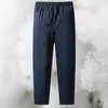 Pantalons pour hommes Cordon Hommes Chauds Pantalons de survêtement d'hiver confortables avec poches à taille élastique Idéal pour l'exercice de jogging Tenue décontracté