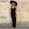 Sukienki swobodne kobiety maxi sukienka seksowne marszczenia eleganckie v szyję bez pleców 2023 Summer Sleveless Bodycon Club plaż