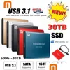 Discos rígidos M.2 SSD 500GB 1TB Flash Drive Externo Typec USB3.1 de alta velocidade 2TB 4TB 8TB Armazenamento portátil HD disco para laptop 221105 Dr Dhqb5