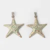 Hänge halsband verdigris patinagold stor sjöstjärna spiral virvel charms hängen för halsband som gör smyckesfynd 70x67mmp till