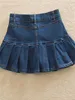 Skirts Denim Skirt With Ruffles 6XL 7XL Harajuku Y2K Jeans Skater Woman High Waist Bottom Female Casual Pleated Micro Mini Short Jurken P230422