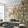 3d murals wallpaper for living room 3d stereo metal spherical soft bag modern TV background wall266Q