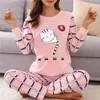 Women's Sleepwear Cotton Pajamas Big Size Sets Woman 2 Pieces Spring Autumn Female Couples Loungewear Suit Home Clothes