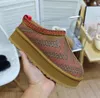 Uglis Sherpa Fleece Slipper Fluffy Tazz Braid Scuffs Mules Ugglie-9 Tasman tofflor Chestnut Whit Wool Päls Slides Women Ultra Mini Platform Boot Slip-On 89