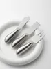 Flatware Sets Set Stainless Steel Cutlery Chubby Butter Knife Dessert Honey Service Cake Server Tableware Kitchen Accessories