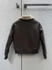 Giacche da donna 102168 L'ultimo autunno e inverno 23 Risvolto in lana d'agnello Giacca corta classica in pelle bomber Invecchiamento Small People Yangqi Leath