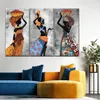 Pinturas de arte Tribal Etnicos africanos, cartel de baile de mujeres negras, pintura impresa en lienzo, imagen de arte abstracto para decoración de pared del hogar 335T