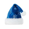 Decorações de Natal Chapéus de Lantejoulas para Adultos Glitter Floco de Neve Bordado Boné de Festa de Papai Noel com Guarnição de Pele 231122