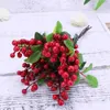 Decorative Flowers 5pcs Artificial Berries Simulation Lifelike Blueberry With Stems Blueberries For Wedding DIY Bridal Bouquet Home