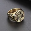 Cluster Rings Valily Viking Tree Of Life Yggdrasil Celtics Knotwork Ring Men's Stainless Steel Norse Amulet Jewellery