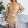 Abiti casual Maglione senza spalline sexy con collo alto Autunno Inverno Manica lunga Addensare Caldo ed elegante Maglia allentata da donna