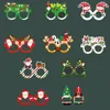 Lunettes de soleil Cadres Lunettes de papier de Noël Décoration de fête pour enfants Po Props Holiday Dress Up Cartoon Set 10PCS