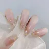 Kunstnagels Naakt roze nep met glitter Decor Charmant Comfortabel om manicure te dragen voor vingernagel DIY-decoratie